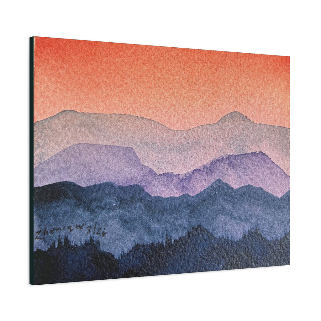 Salmon Sky Watercolor Canvas Print — Matte Stretched 1.25"