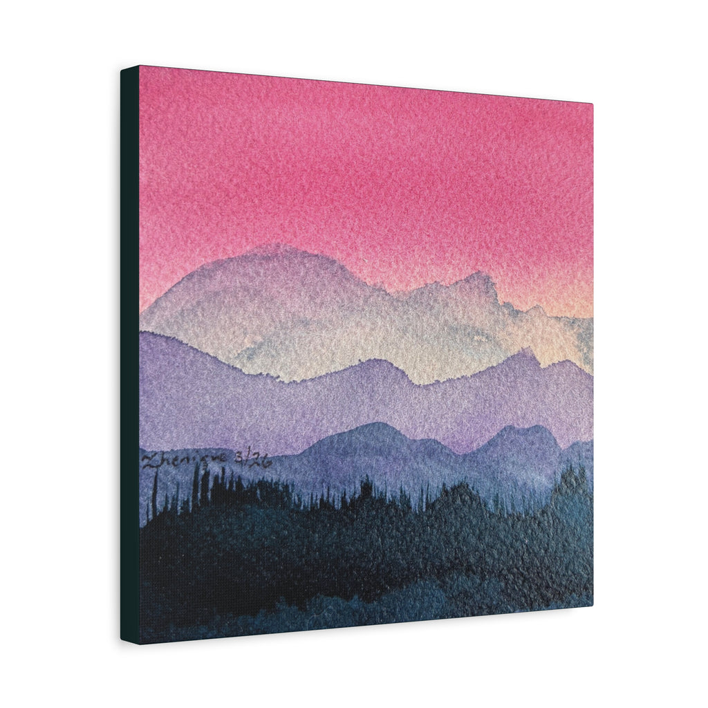 Jen Pink Sky watercolor on canvas