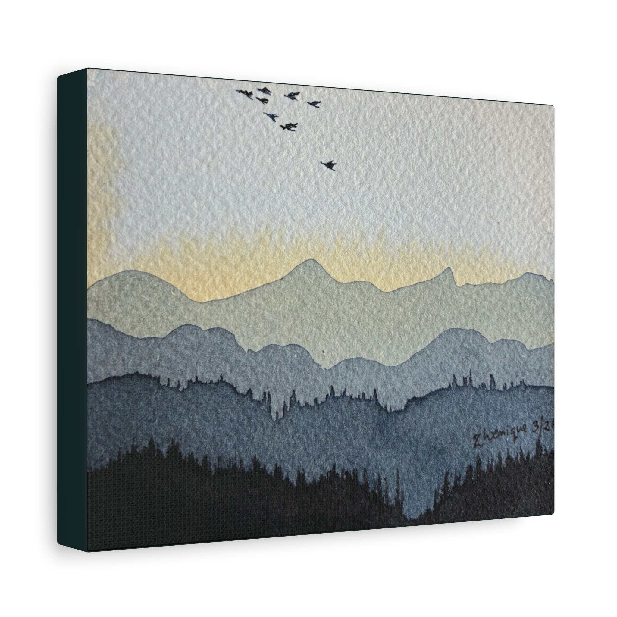 Mountain Sunrise Watercolor Canvas Print