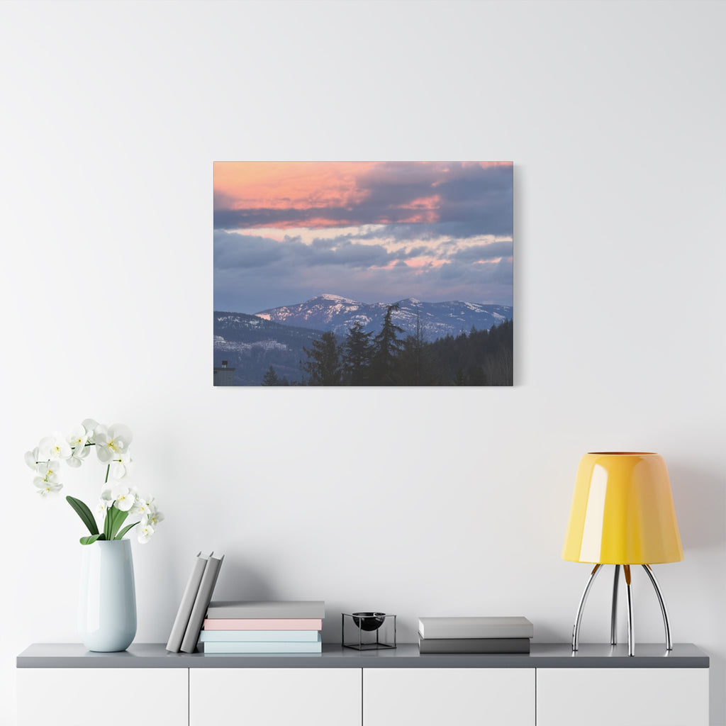 British Columbia Spring Mountain Photo Canvas Wall Art — Stretched Matte Landscape Print