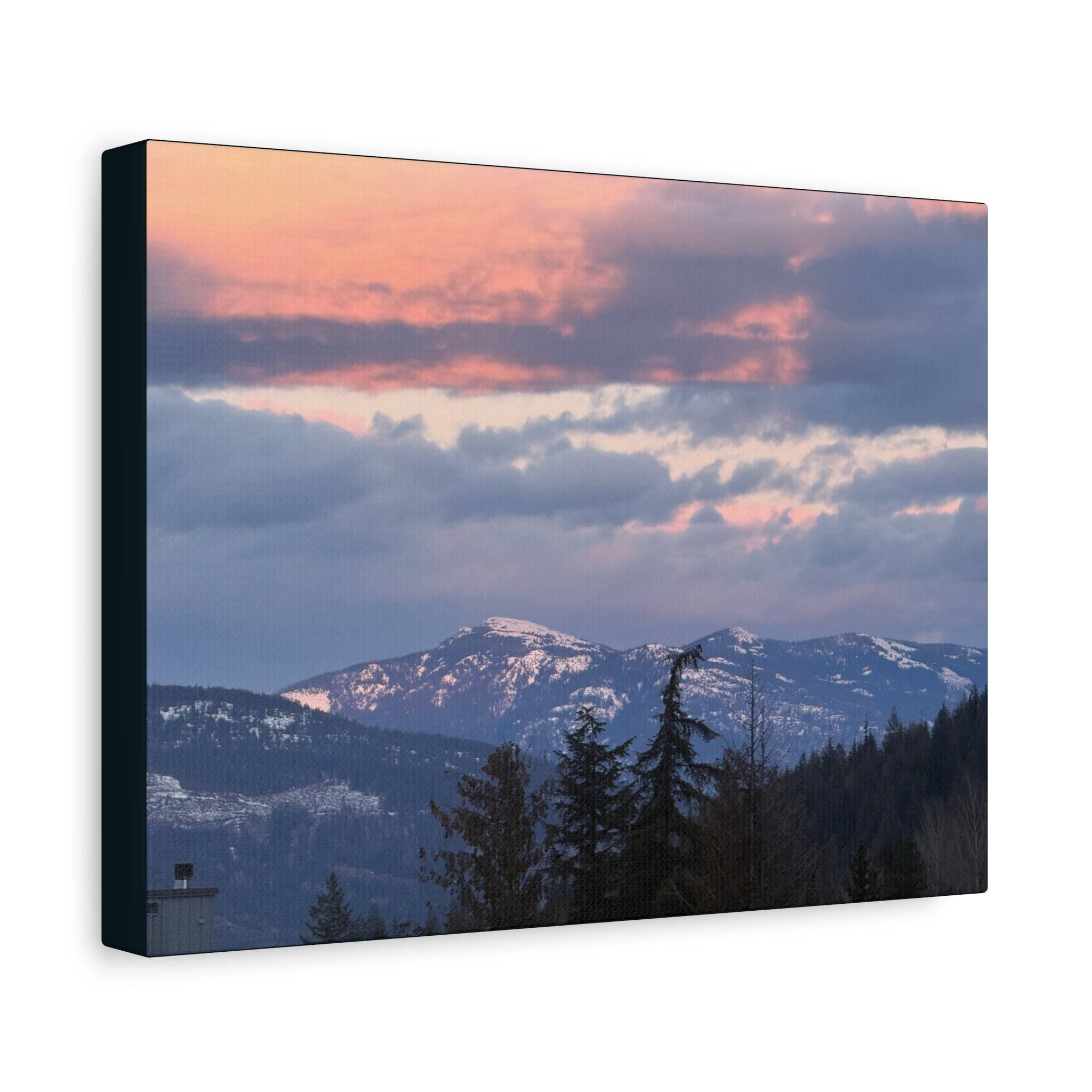 British Columbia Spring Mountain Photo Canvas Wall Art — Stretched Matte Landscape Print