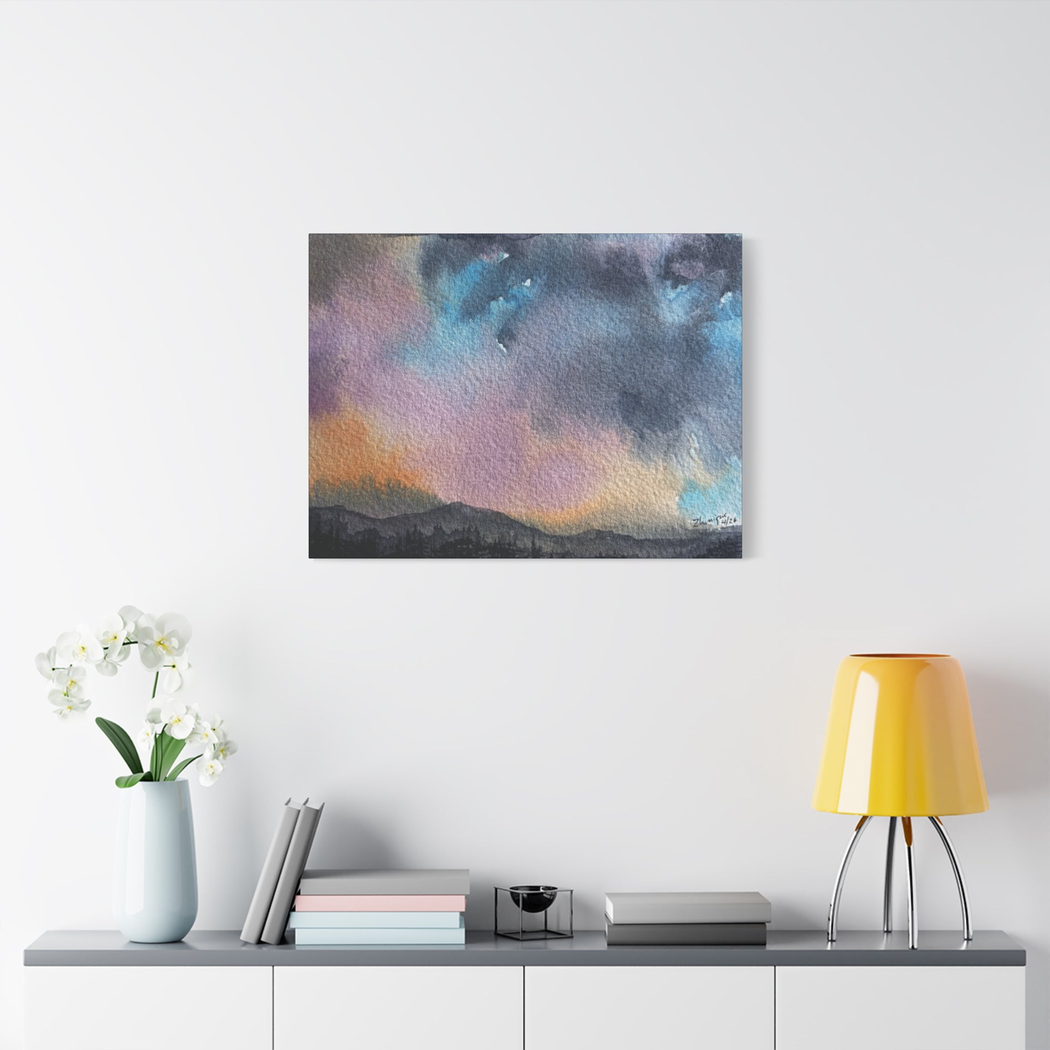 NH Spring fade d watercolor on canvas