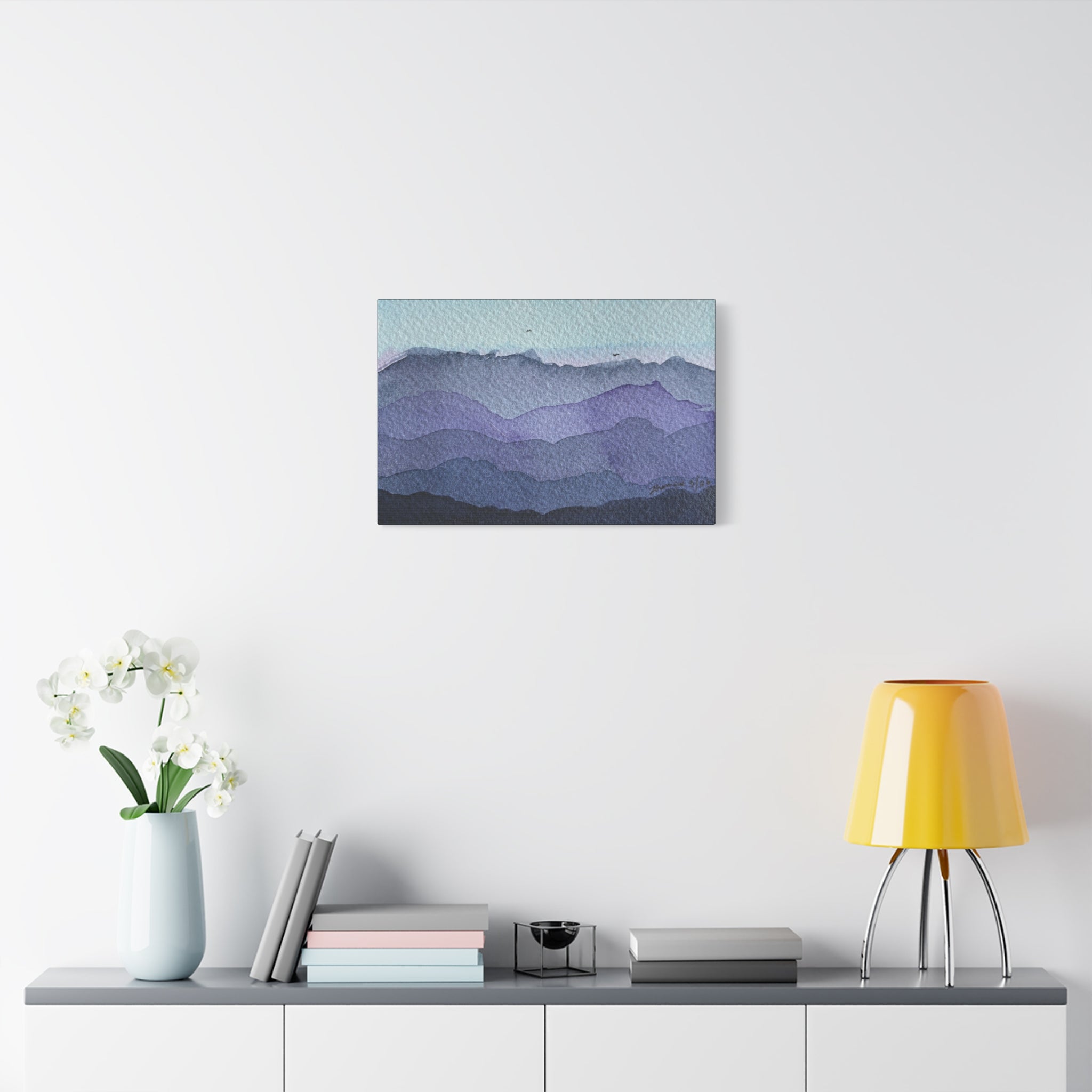 British Columbia Foggy d Watercolor Canvas Print