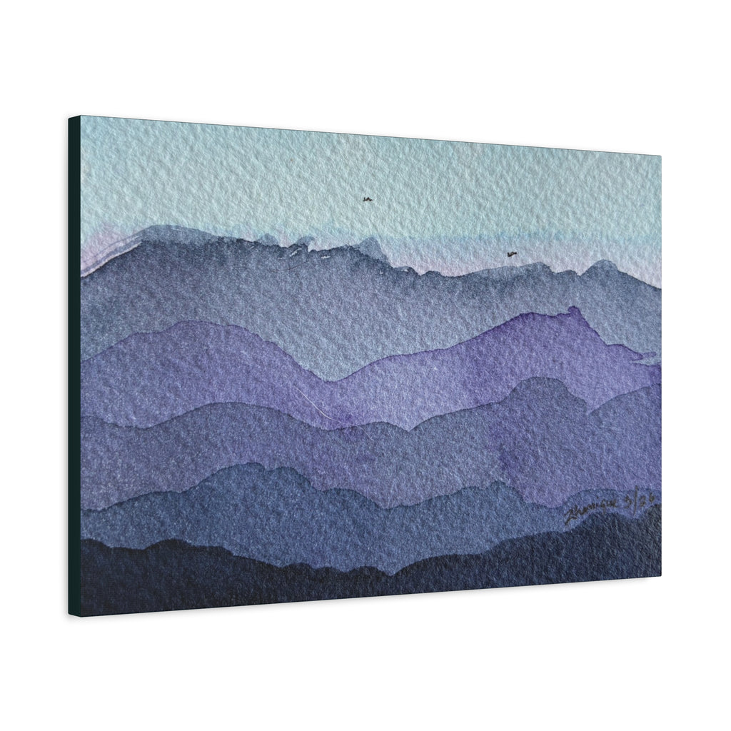 British Columbia Foggy d Watercolor Canvas Print