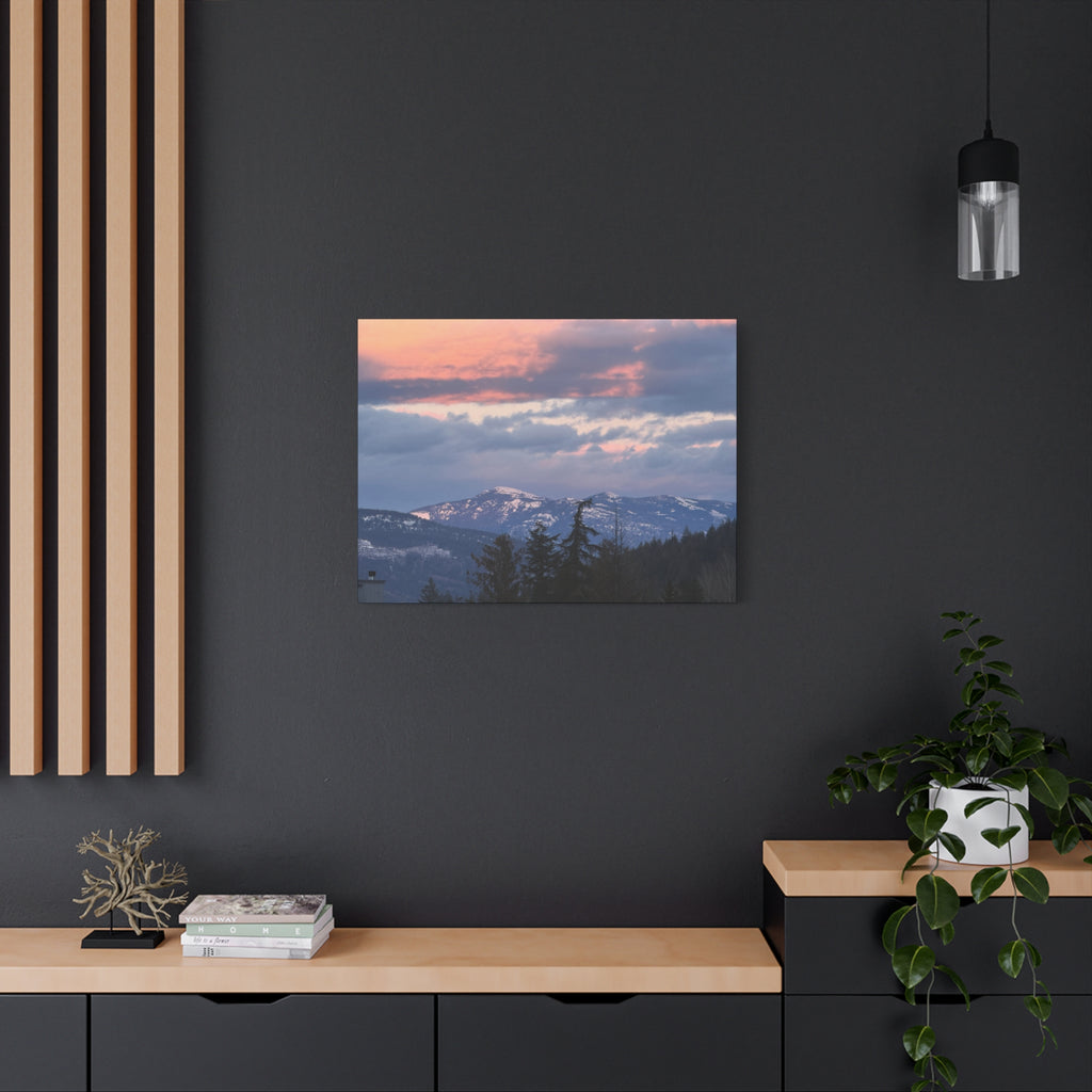 British Columbia Spring Mountain Photo Canvas Wall Art — Stretched Matte Landscape Print