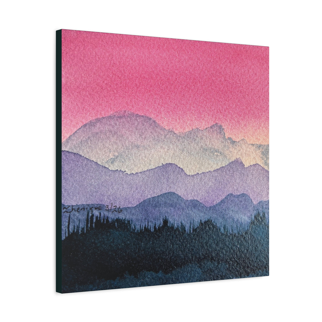 Jen Pink Sky watercolor on canvas