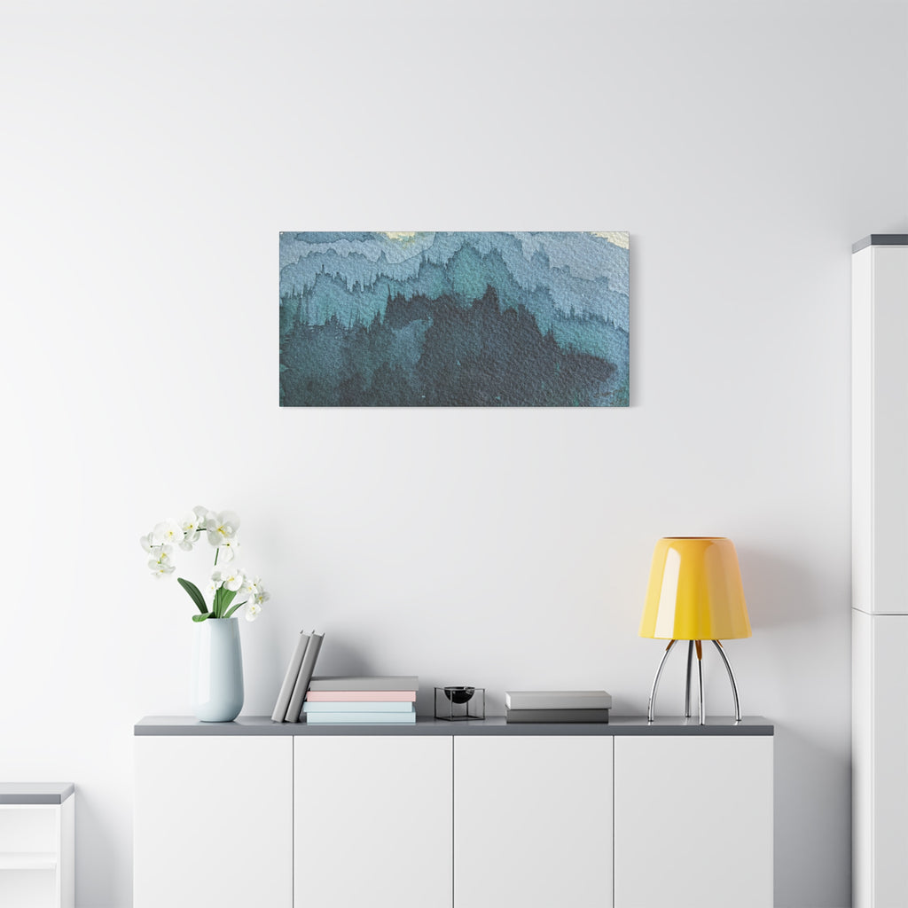 British Columbia Foggy c Watercolor Canvas Print