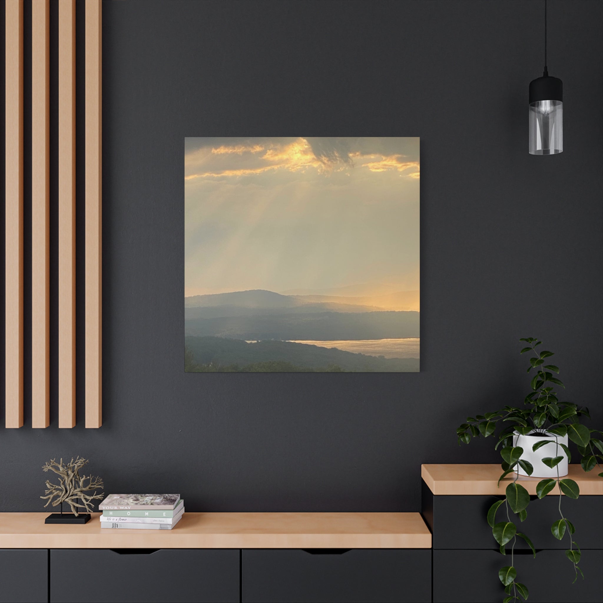 Pale Gold Mist Photo- Matte Stretched Landscape Print