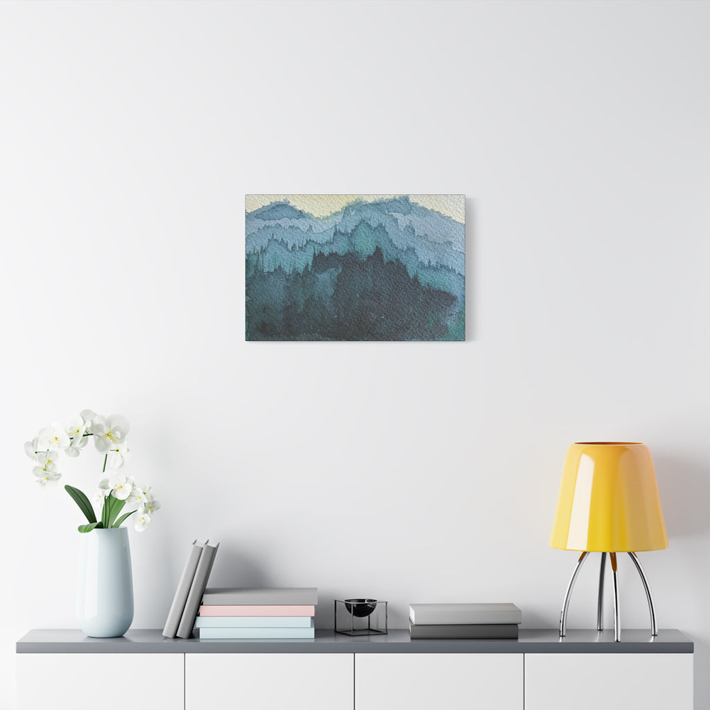 British Columbia Foggy c Watercolor Canvas Print