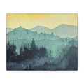HYDE Mist Watercolor Mountain Canvas Wall Art - Matte Stretched Landscape Print
