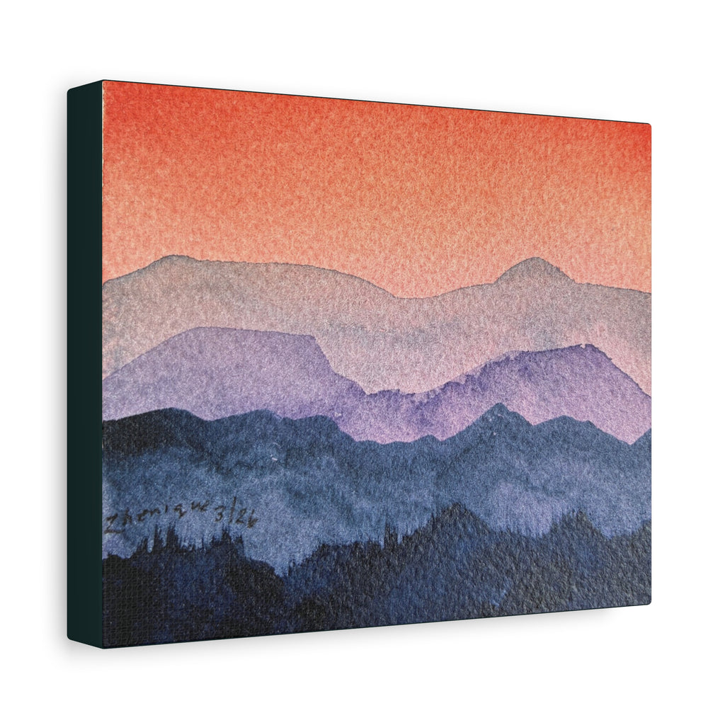Salmon Sky Watercolor Canvas Print — Matte Stretched 1.25"