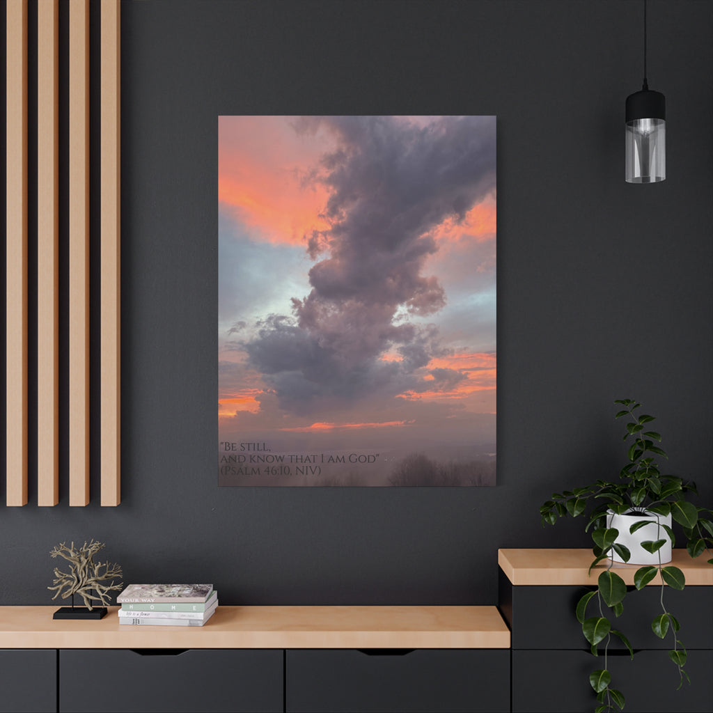 Be Still Scriptural Canvas Print — Matte Stretched Wall Art