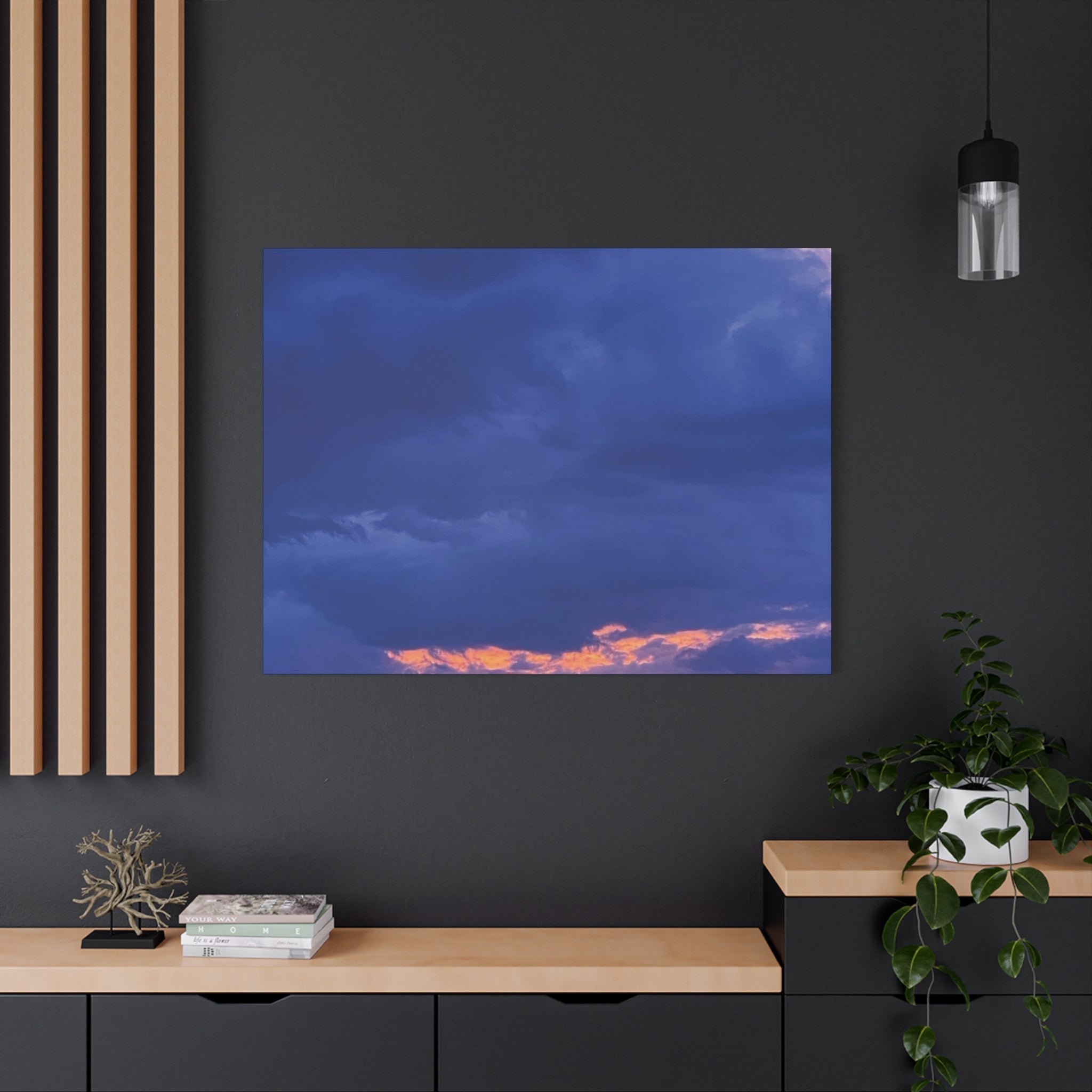 Blue Sunset c Matte Canvas Wall Art — Stretched 1.25"