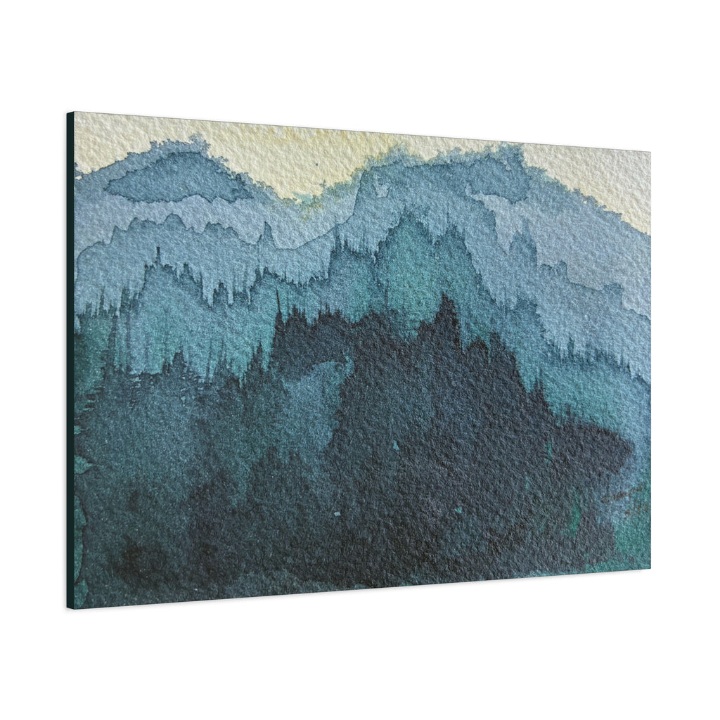 British Columbia Foggy c Watercolor Canvas Print