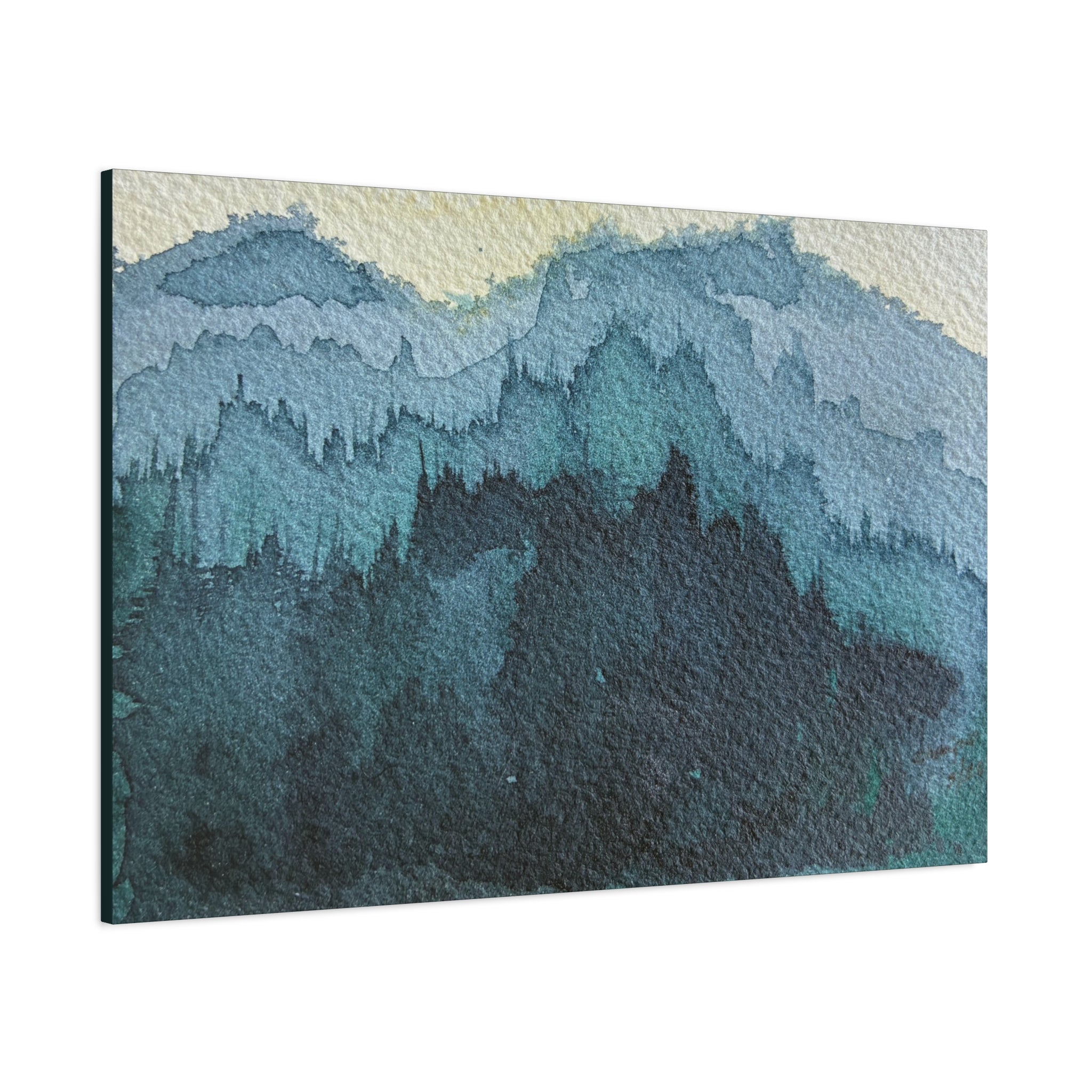 British Columbia Foggy c Watercolor Canvas Print