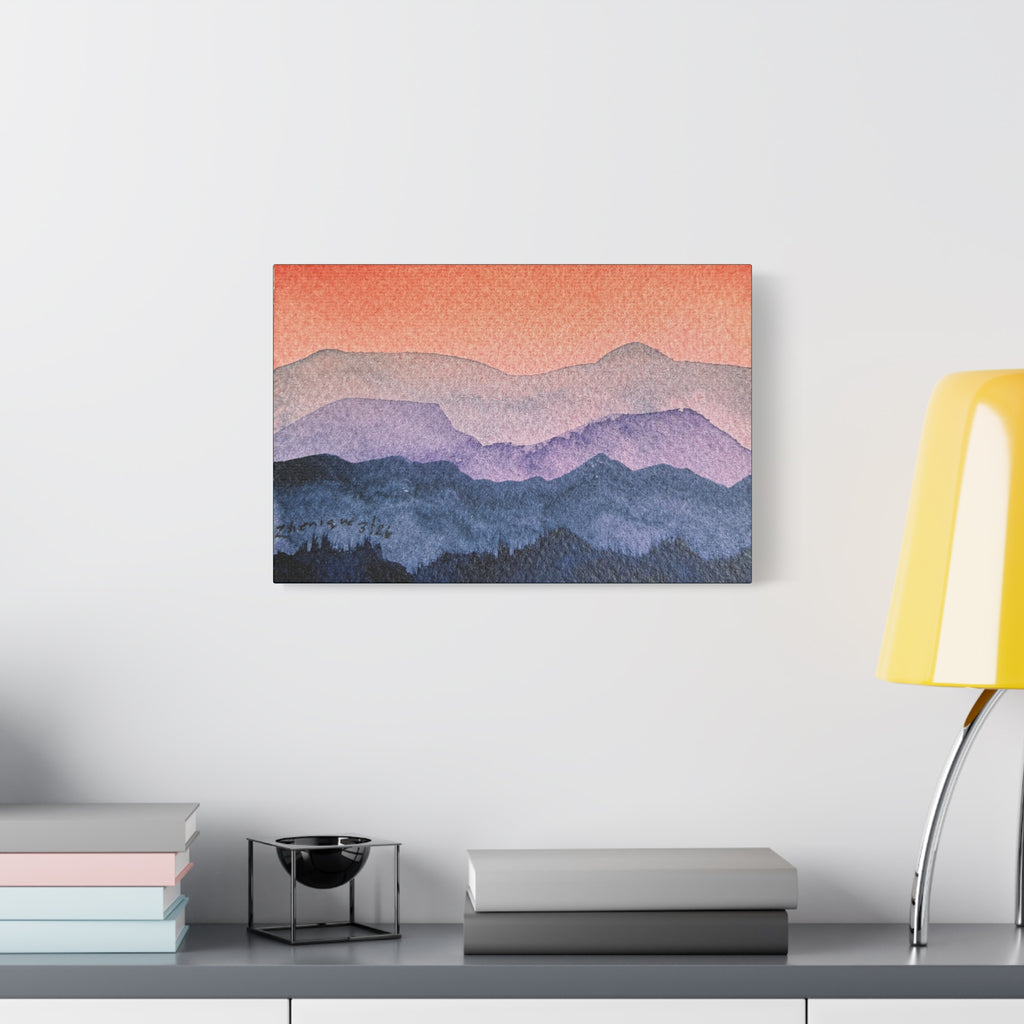 Salmon Sky Watercolor Canvas Print — Matte Stretched 1.25"
