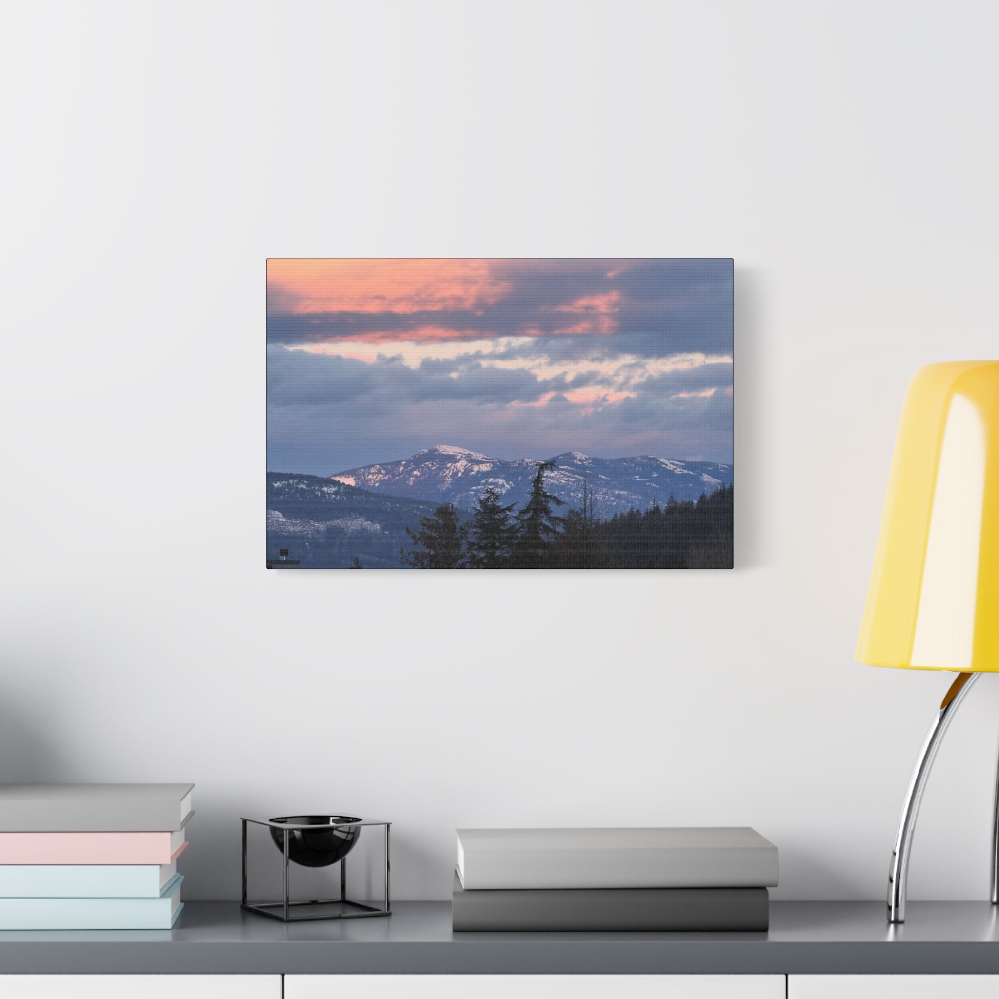 British Columbia Spring Mountain Photo Canvas Wall Art — Stretched Matte Landscape Print