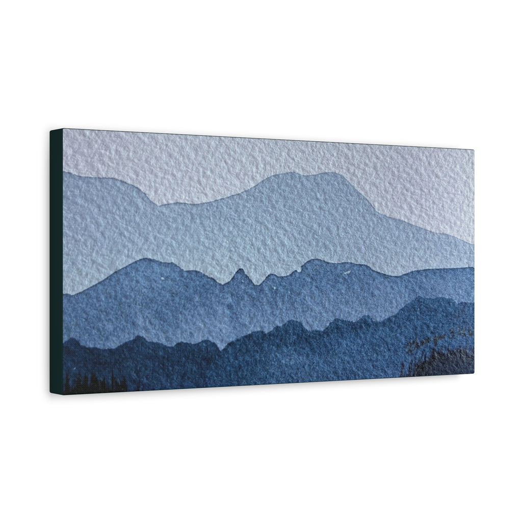 British Columbia Foggy a Watercolor Canvas Print