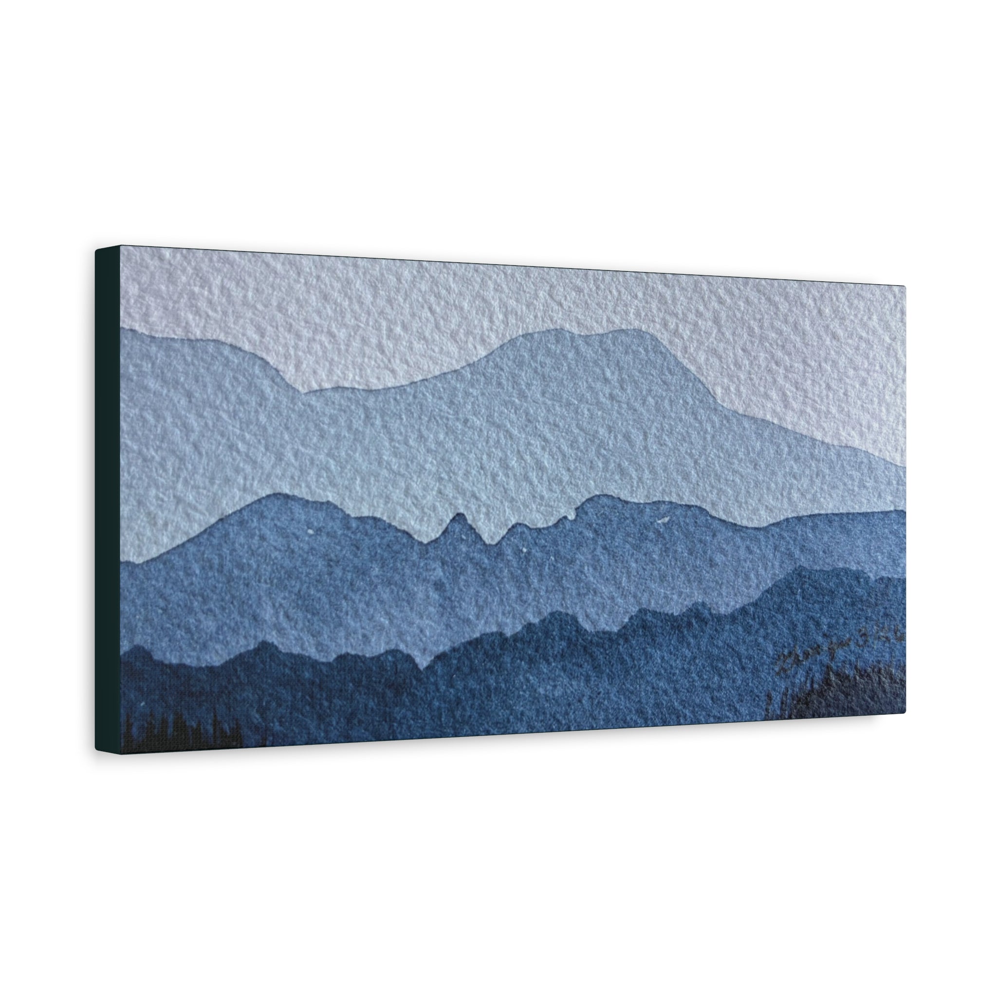British Columbia Foggy a Watercolor Canvas Print
