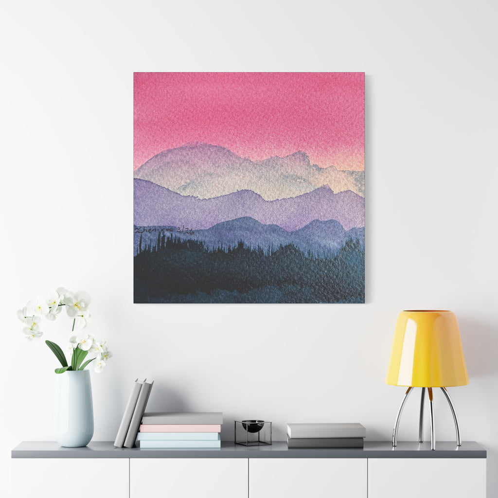 Jen Pink Sky watercolor on canvas
