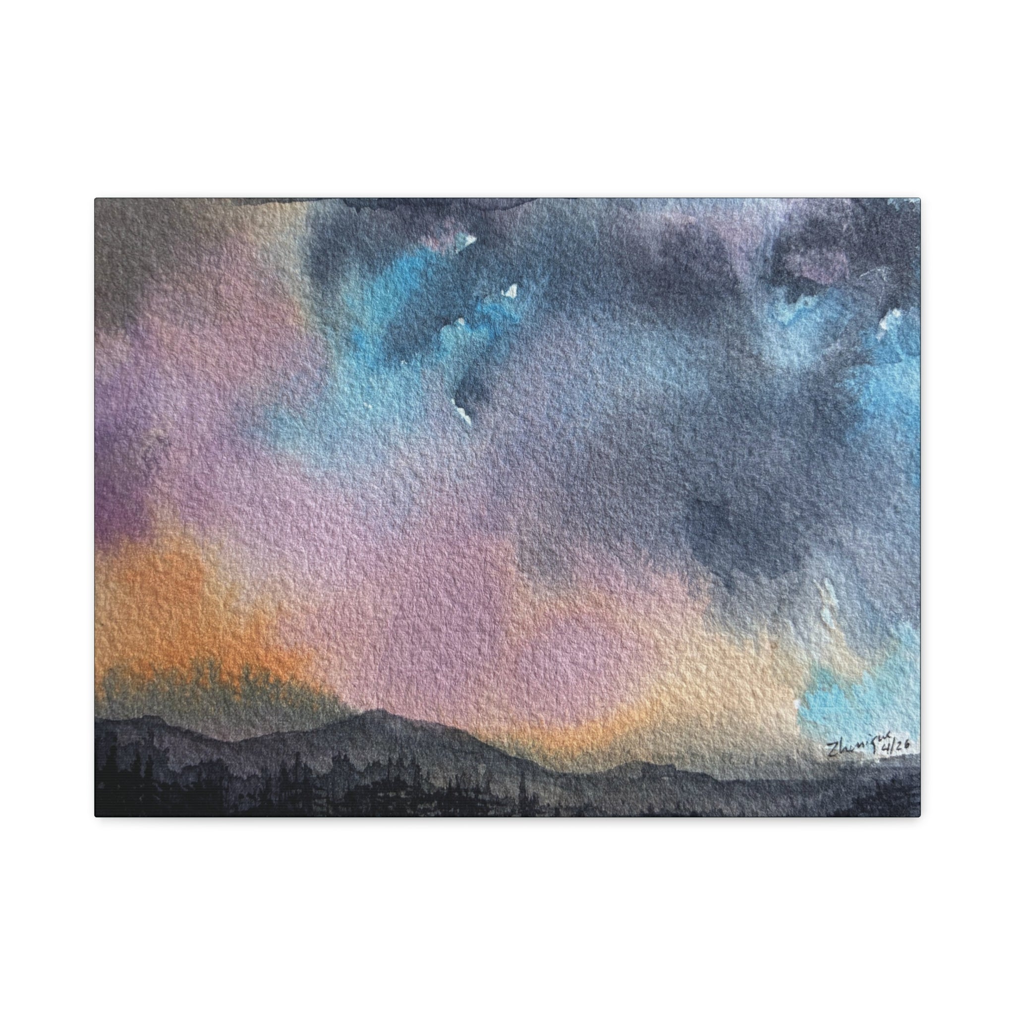 NH Spring fade d watercolor on canvas