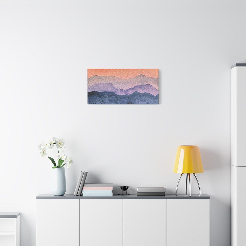 Salmon Sky Watercolor Canvas Print — Matte Stretched 1.25"