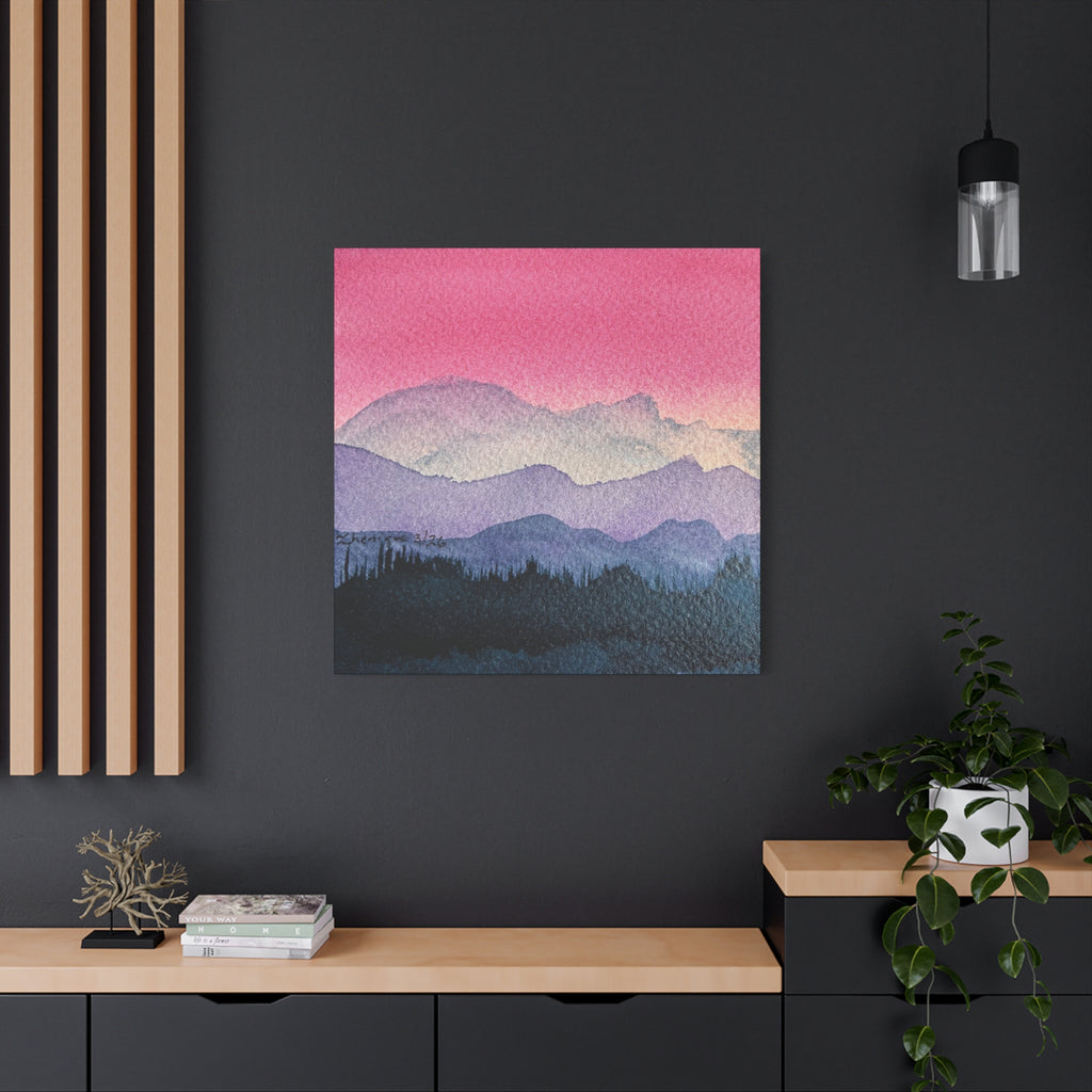 Jen Pink Sky watercolor on canvas