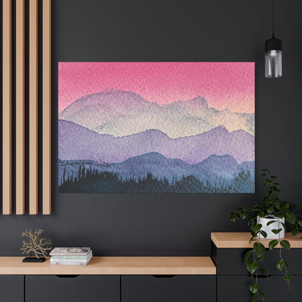 Jen Pink Sky watercolor on canvas