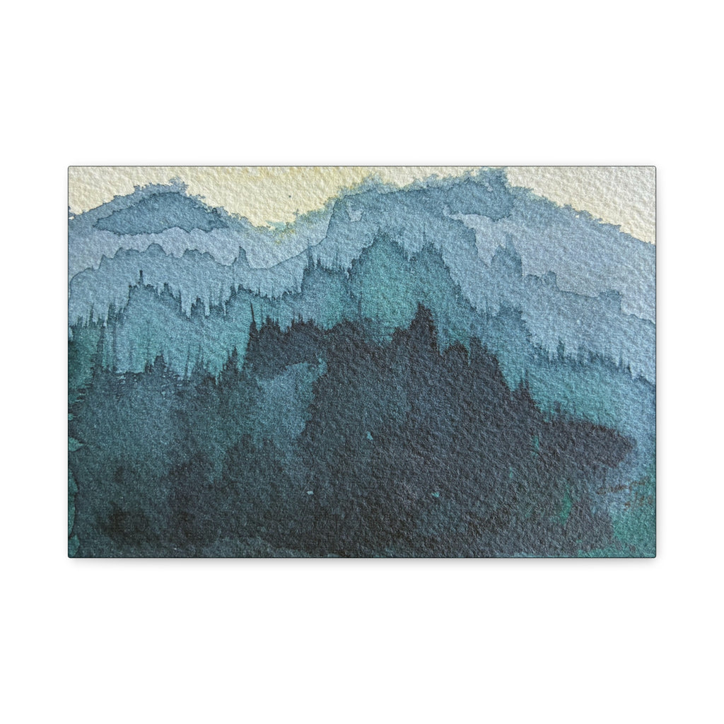 British Columbia Foggy c Watercolor Canvas Print
