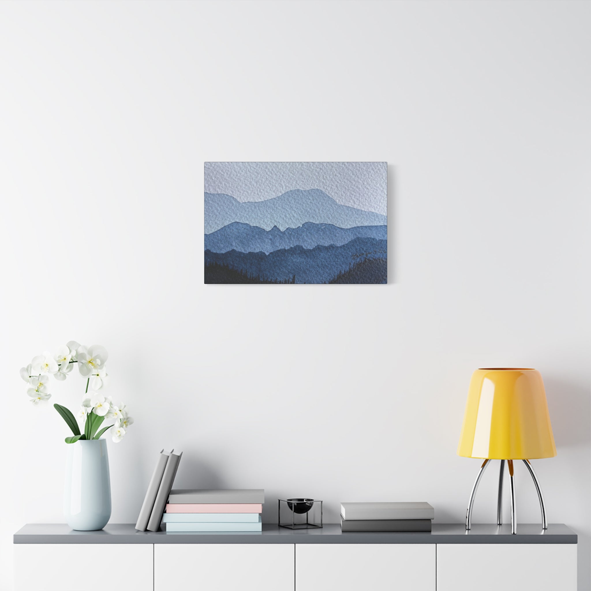 British Columbia Foggy a Watercolor Canvas Print
