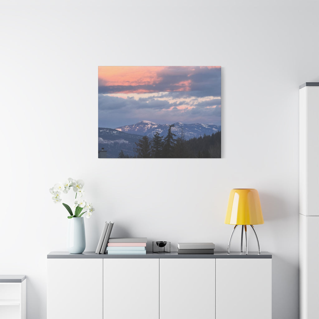 British Columbia Spring Mountain Photo Canvas Wall Art — Stretched Matte Landscape Print