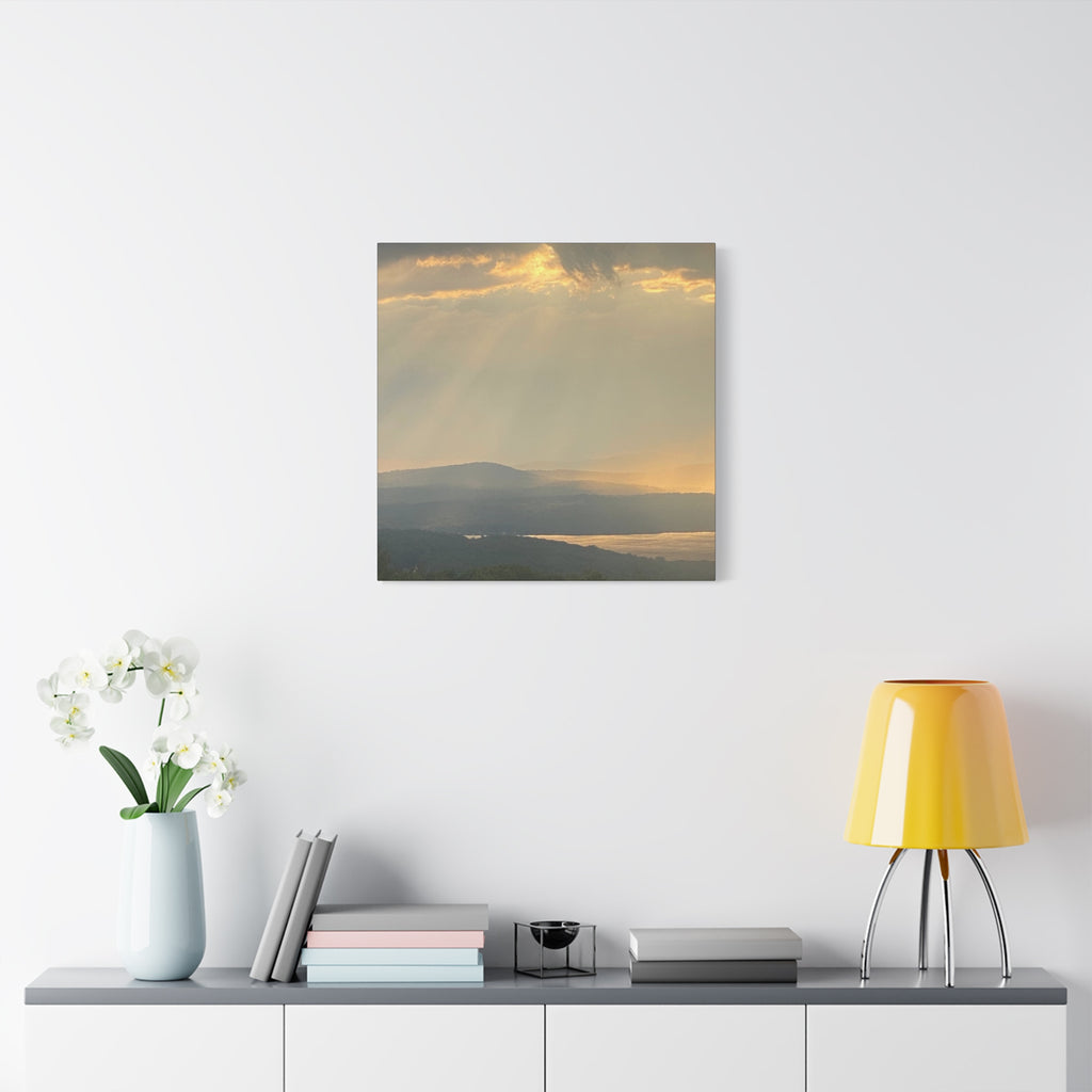 Pale Gold Mist Photo- Matte Stretched Landscape Print