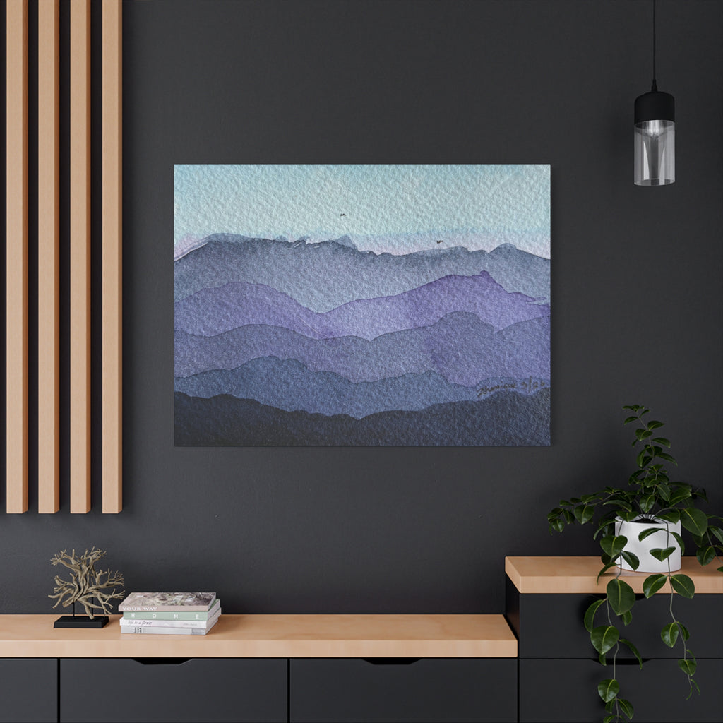 British Columbia Foggy d Watercolor Canvas Print
