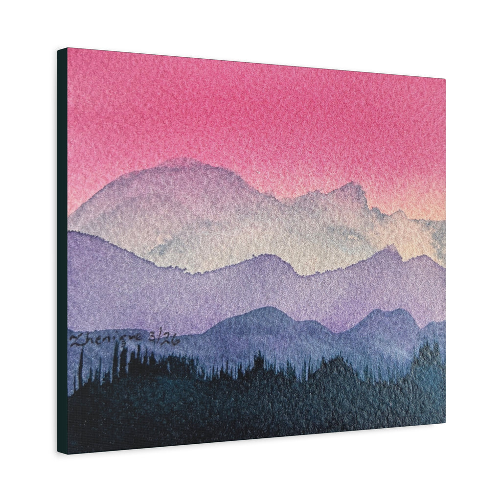Jen Pink Sky watercolor on canvas