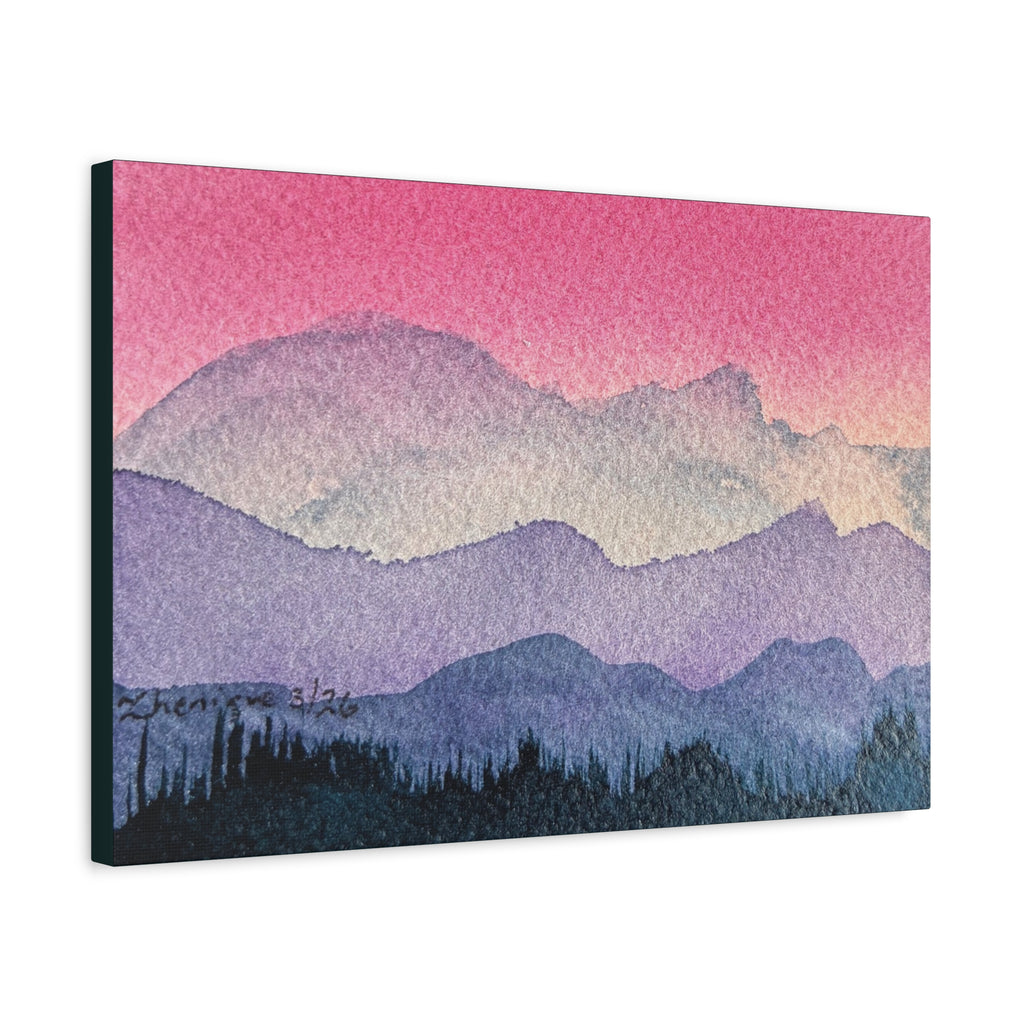 Jen Pink Sky watercolor on canvas