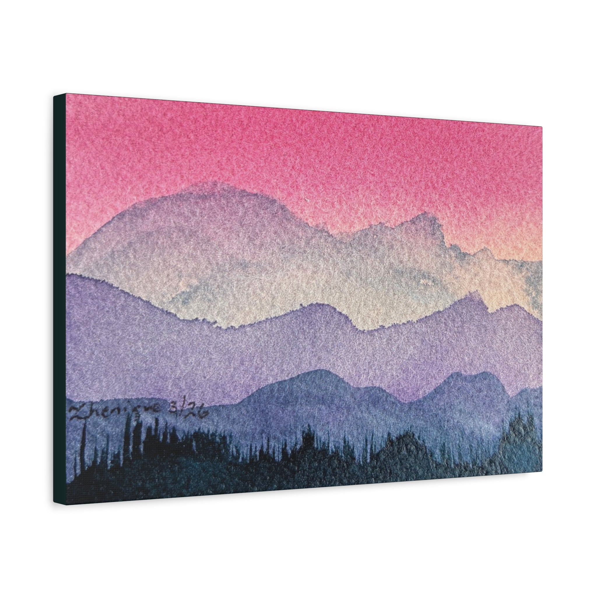 Jen Pink Sky watercolor on canvas