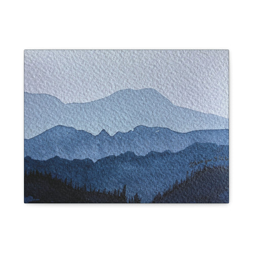 British Columbia Foggy a Watercolor Canvas Print