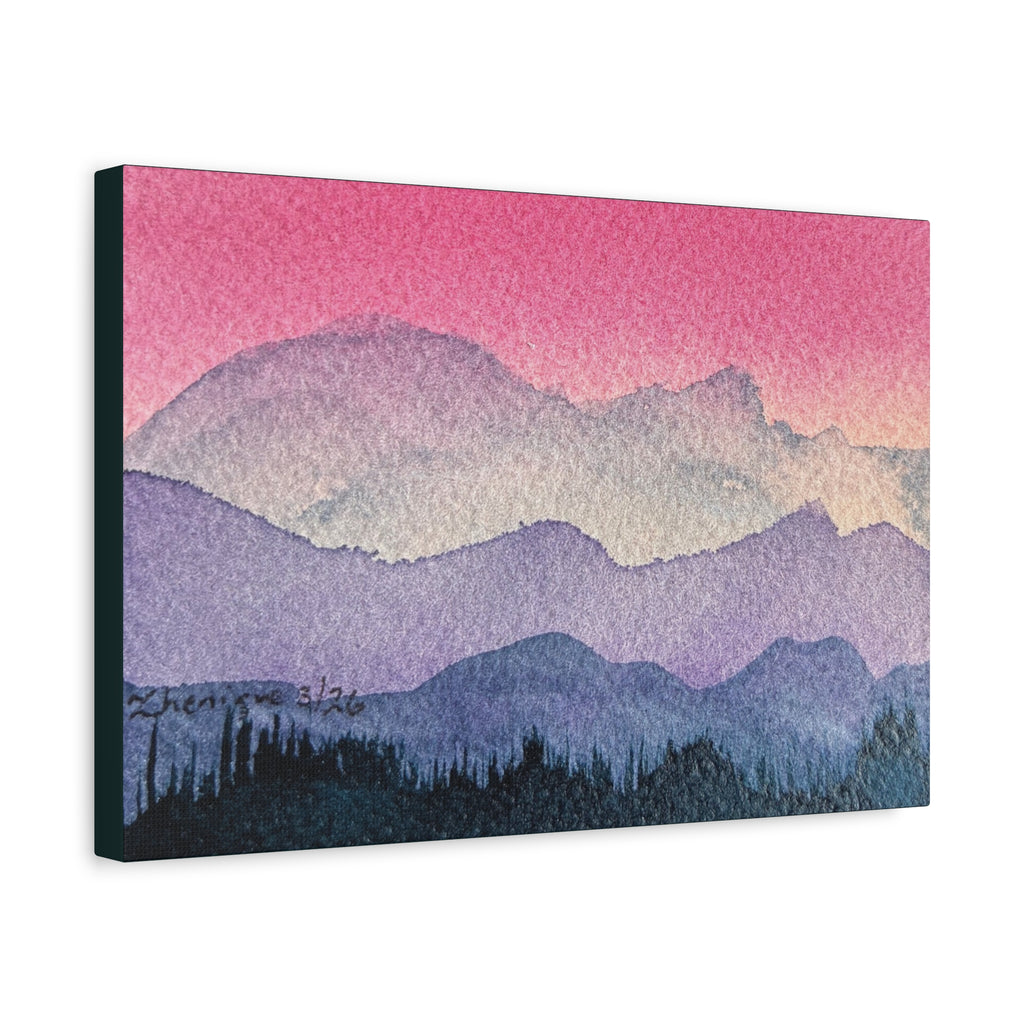 Jen Pink Sky watercolor on canvas