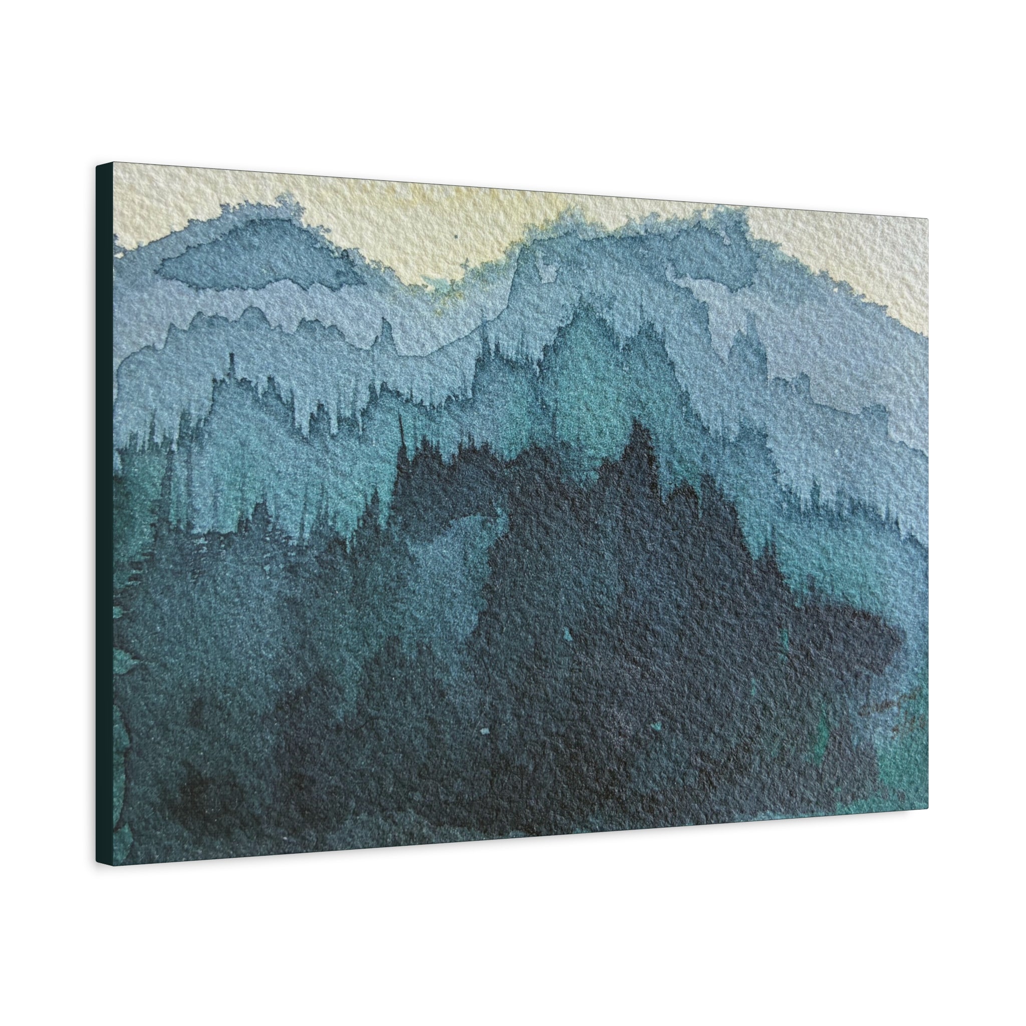 British Columbia Foggy c Watercolor Canvas Print