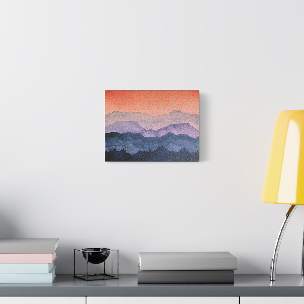 Salmon Sky Watercolor Canvas Print — Matte Stretched 1.25"