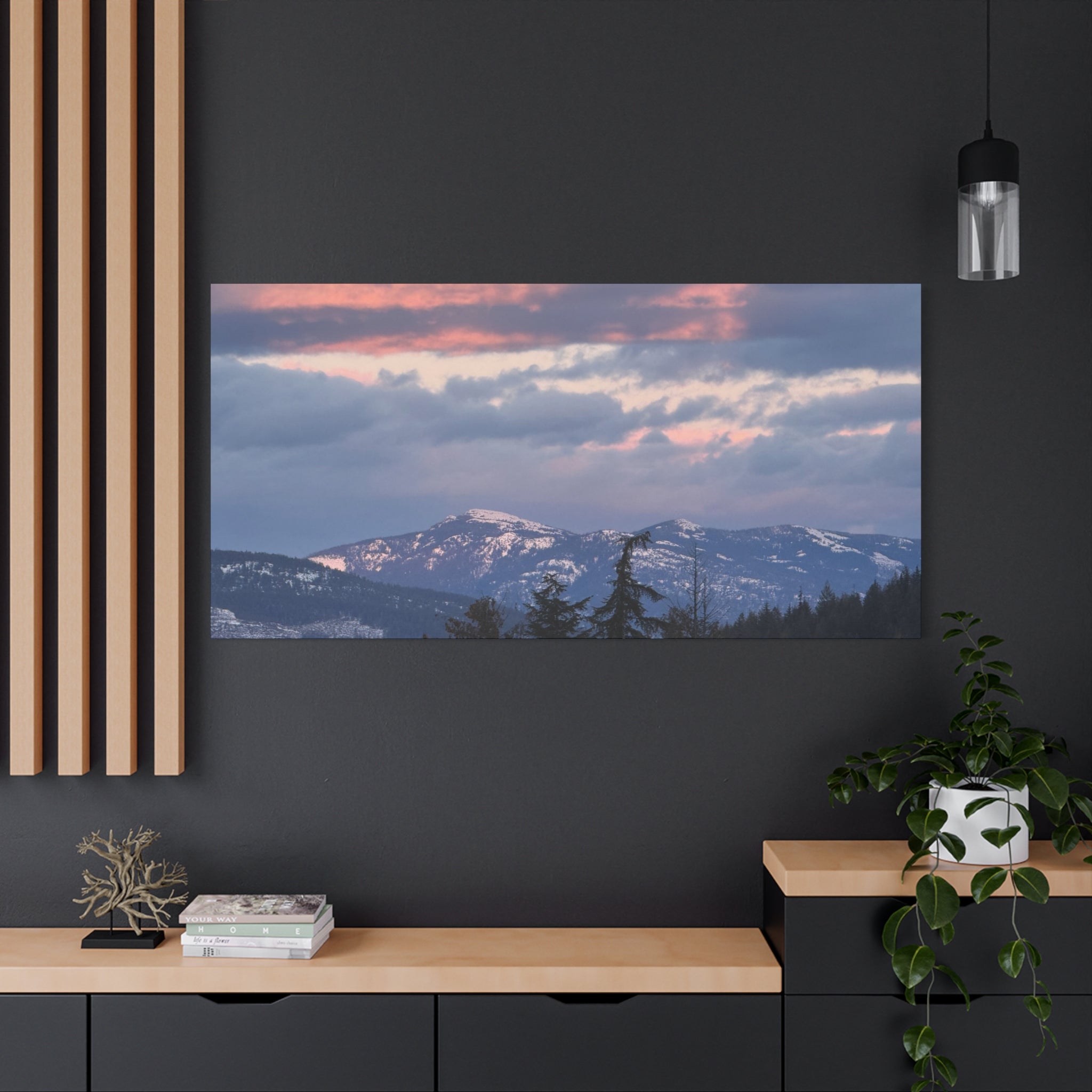 British Columbia Spring Mountain Photo Canvas Wall Art — Stretched Matte Landscape Print