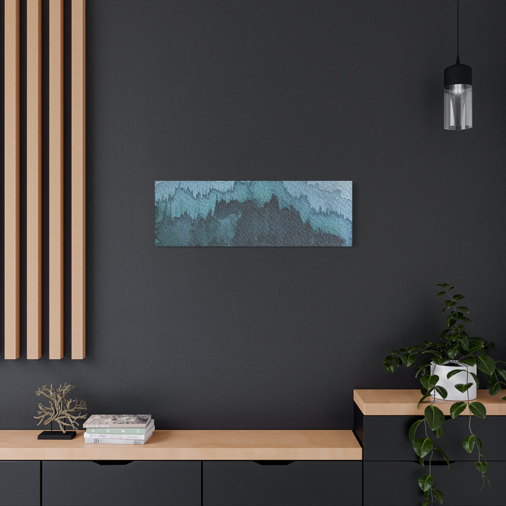 British Columbia Foggy c Watercolor Canvas Print