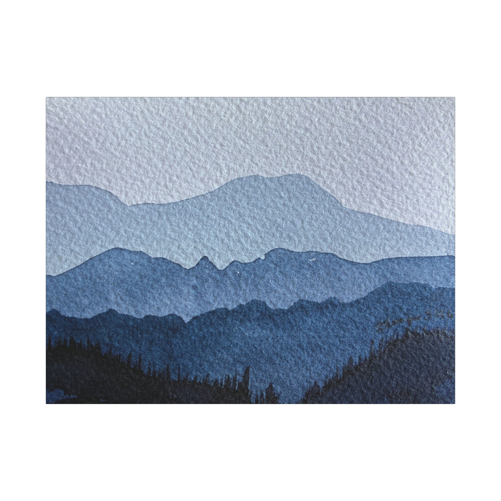British Columbia Foggy a Watercolor Canvas Print