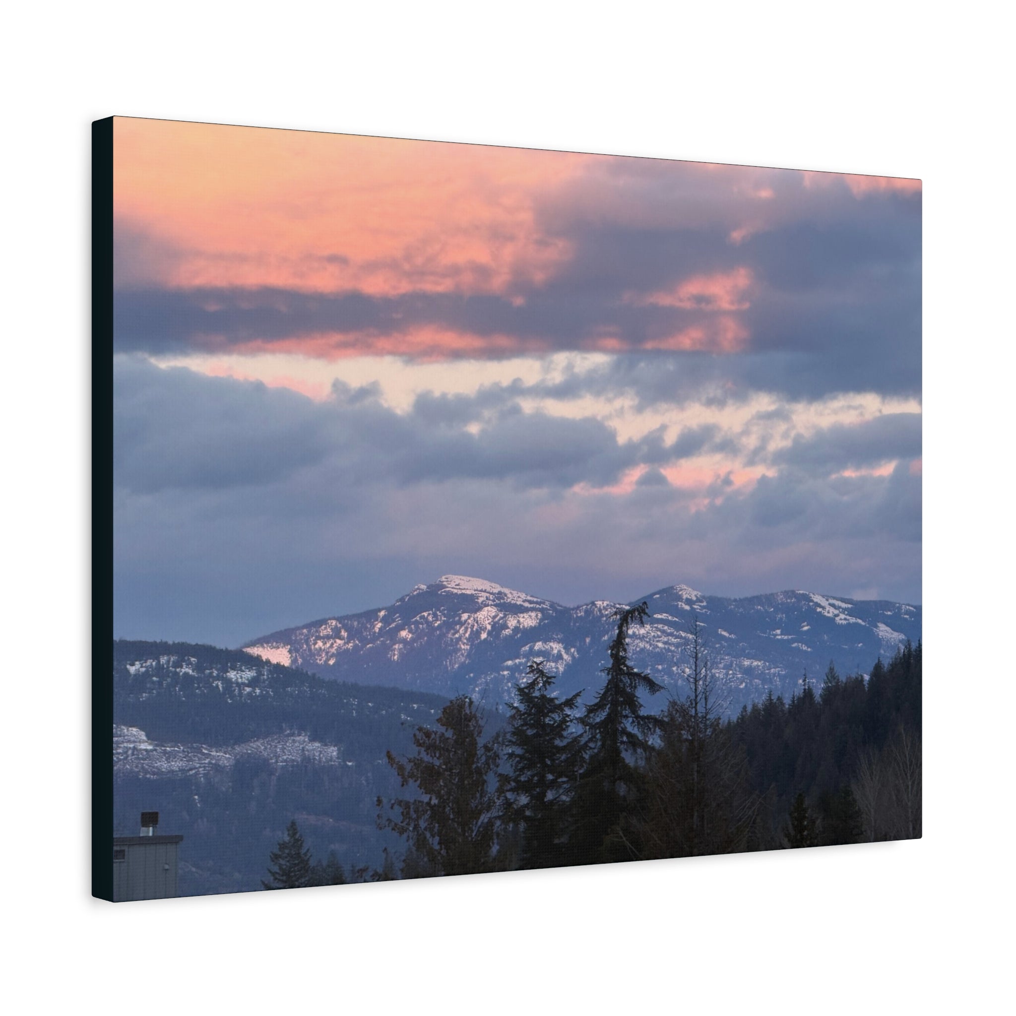 British Columbia Spring Mountain Photo Canvas Wall Art — Stretched Matte Landscape Print