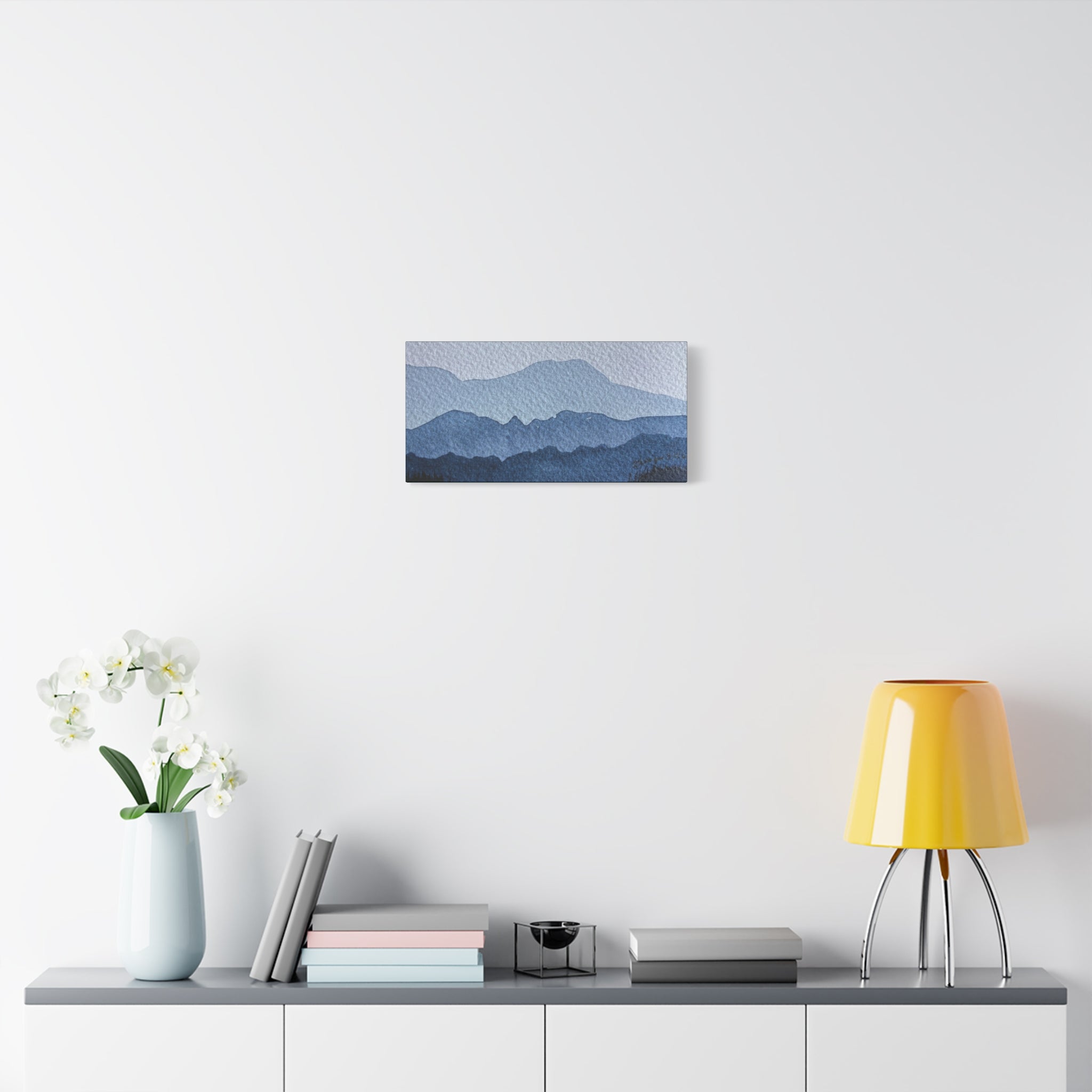 British Columbia Foggy a Watercolor Canvas Print