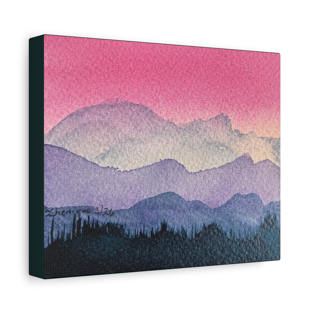 Jen Pink Sky watercolor on canvas