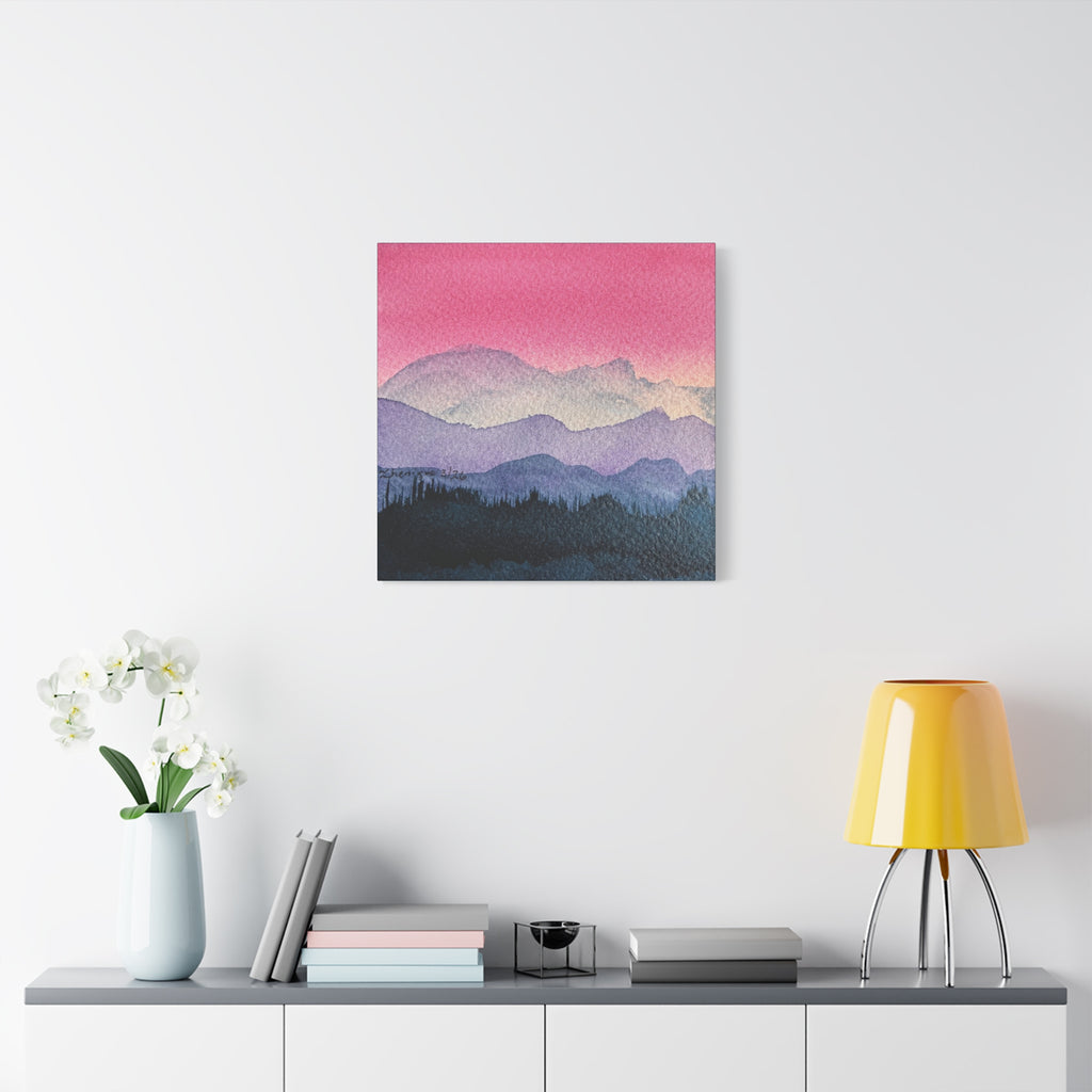 Jen Pink Sky watercolor on canvas