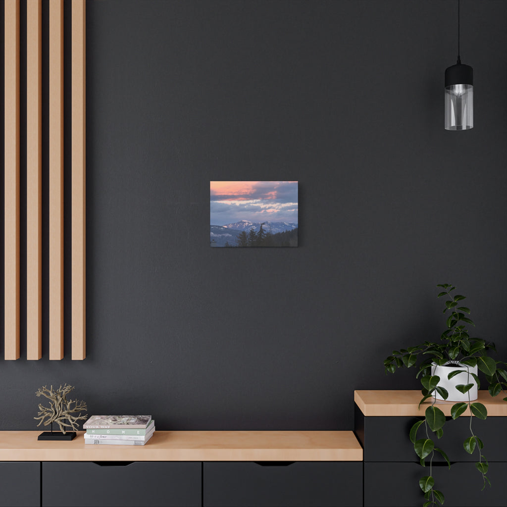 British Columbia Spring Mountain Photo Canvas Wall Art — Stretched Matte Landscape Print
