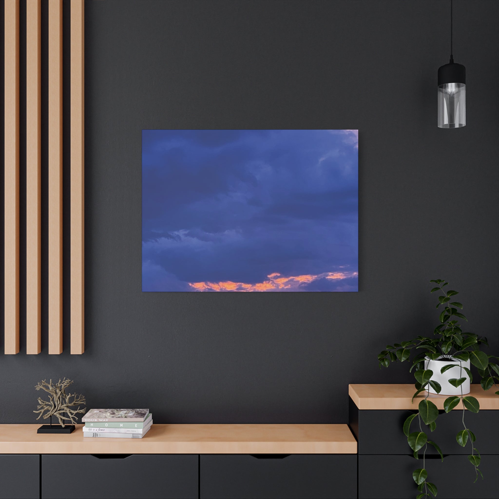 Blue Sunset c Matte Canvas Wall Art — Stretched 1.25"