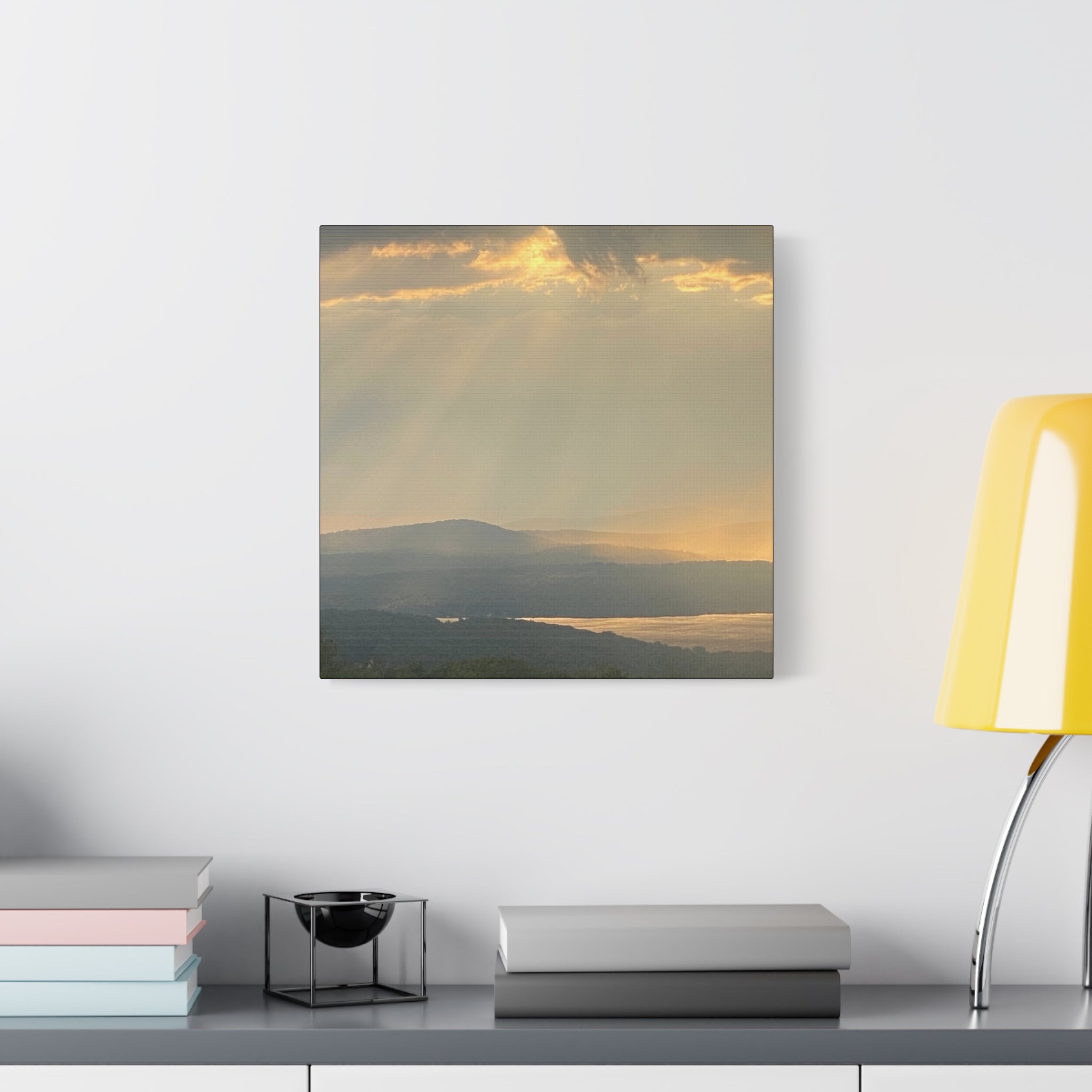 Pale Gold Mist Photo- Matte Stretched Landscape Print